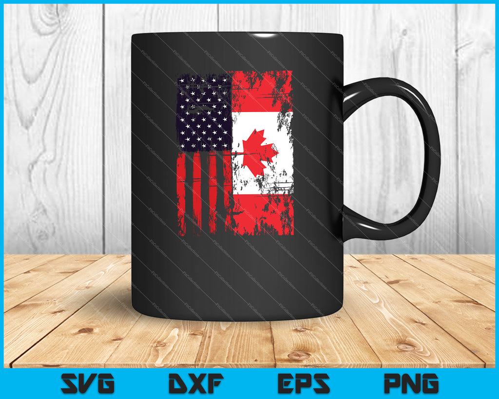 Download Canadian American Shirt USA Canada Flag 4th of July SVG ...