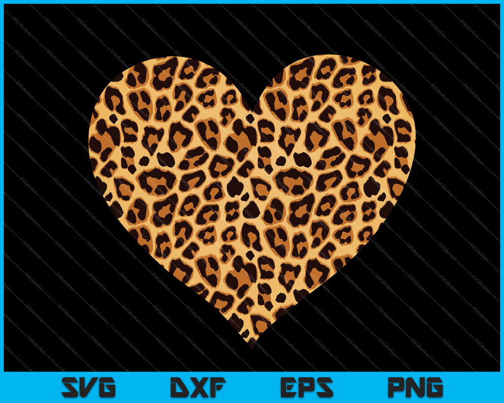 Download Cool Cheetah Leopard Print Heart Valentine's Day SVG Files ...