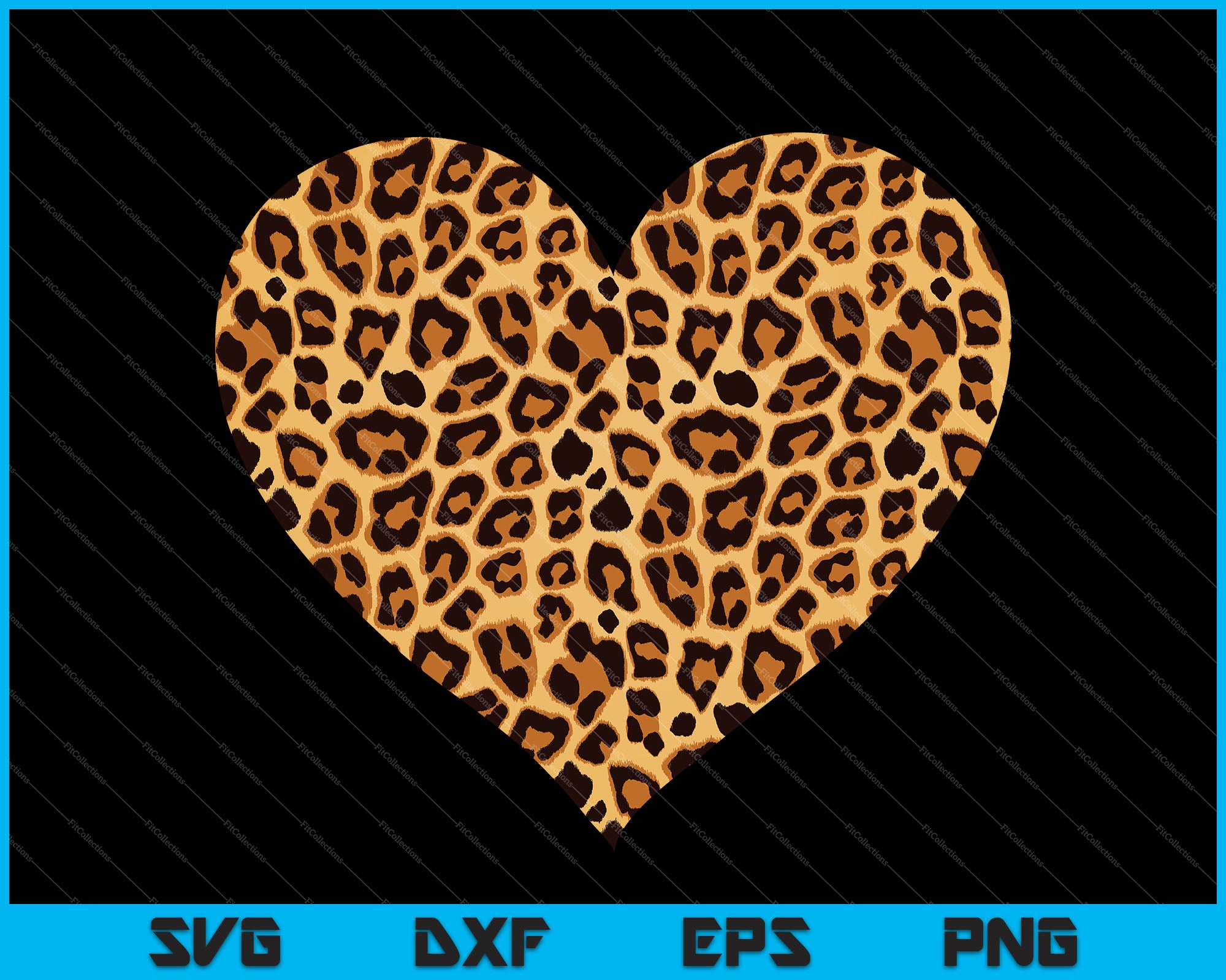 Cool Cheetah Leopard Print Heart Valentine's Day SVG Files – creativeusart