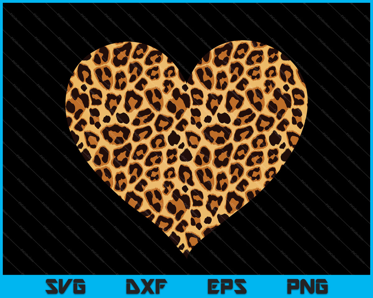 Download Cool Cheetah Leopard Print Heart Valentine's Day SVG Files - creativeusart