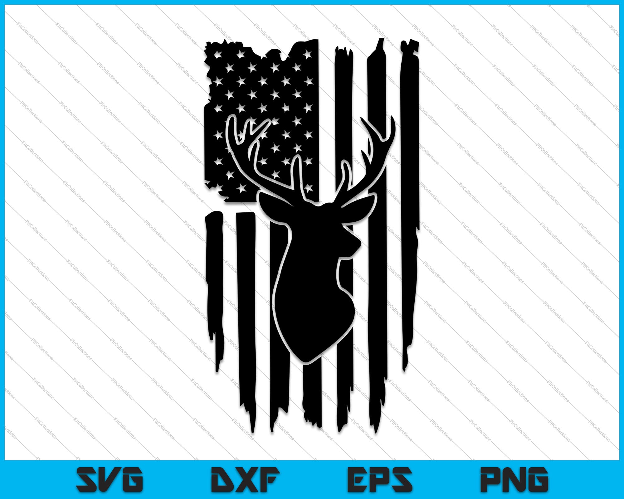 Download Distressed American Flag Deer Hunting SVG PNG Files ...