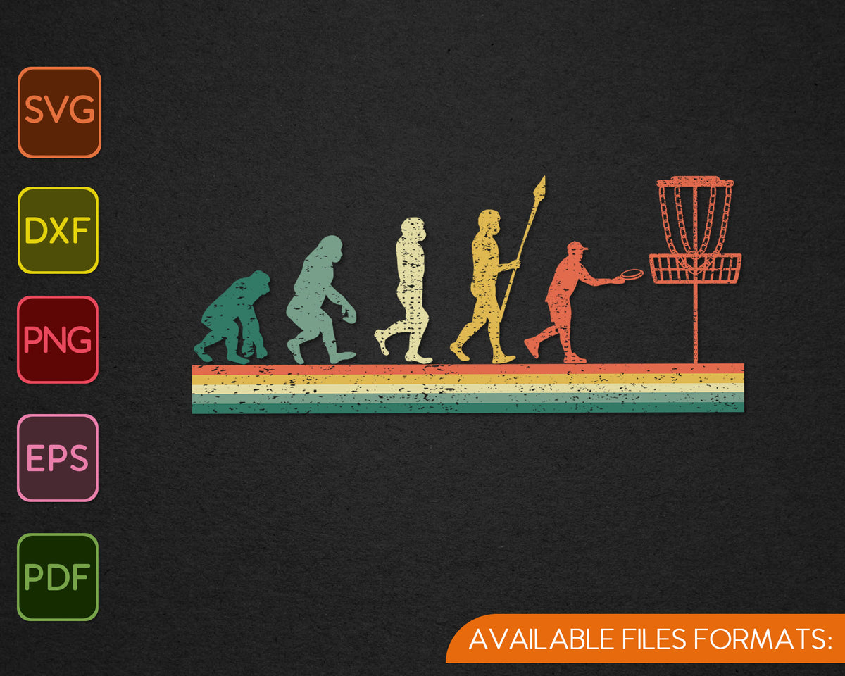 Download Disc Golf Vintage Evolution SVG PNG Files - creativeusart