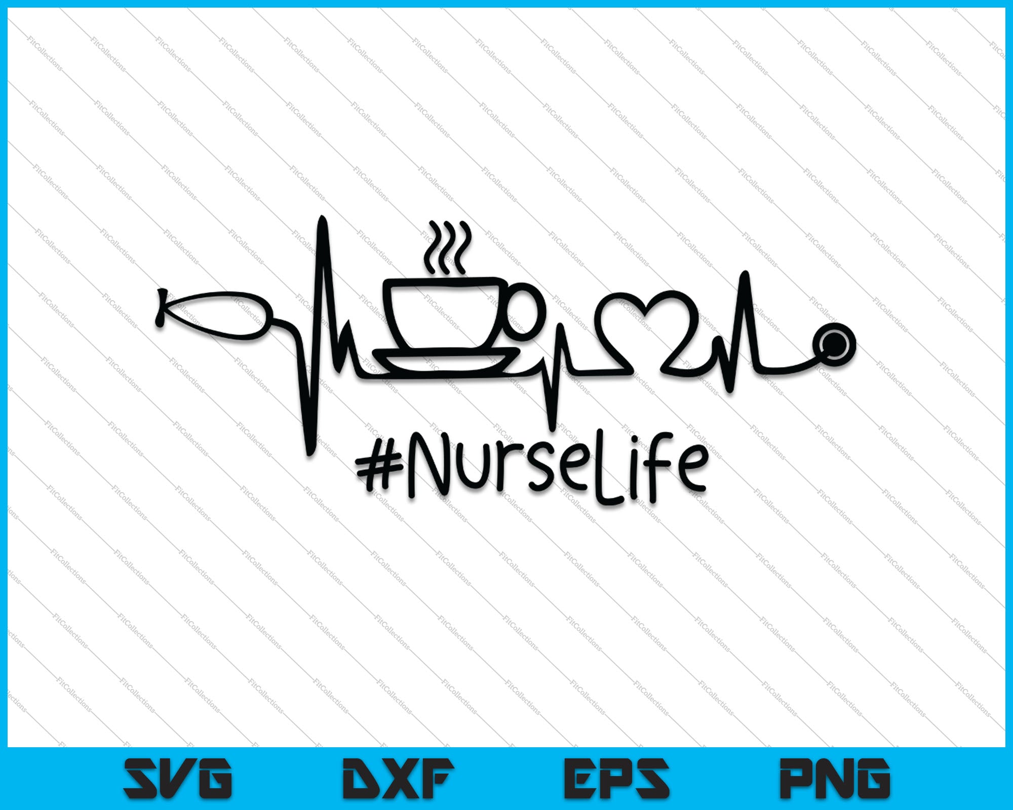 Download Coffee Nurse Life Heartbeat Svg Png Files Creativeusart PSD Mockup Templates