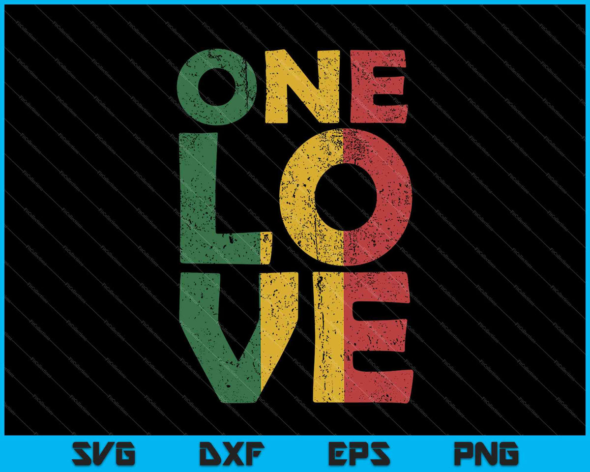 Download One Love Rasta Reggae SVG PNG Files - creativeusart