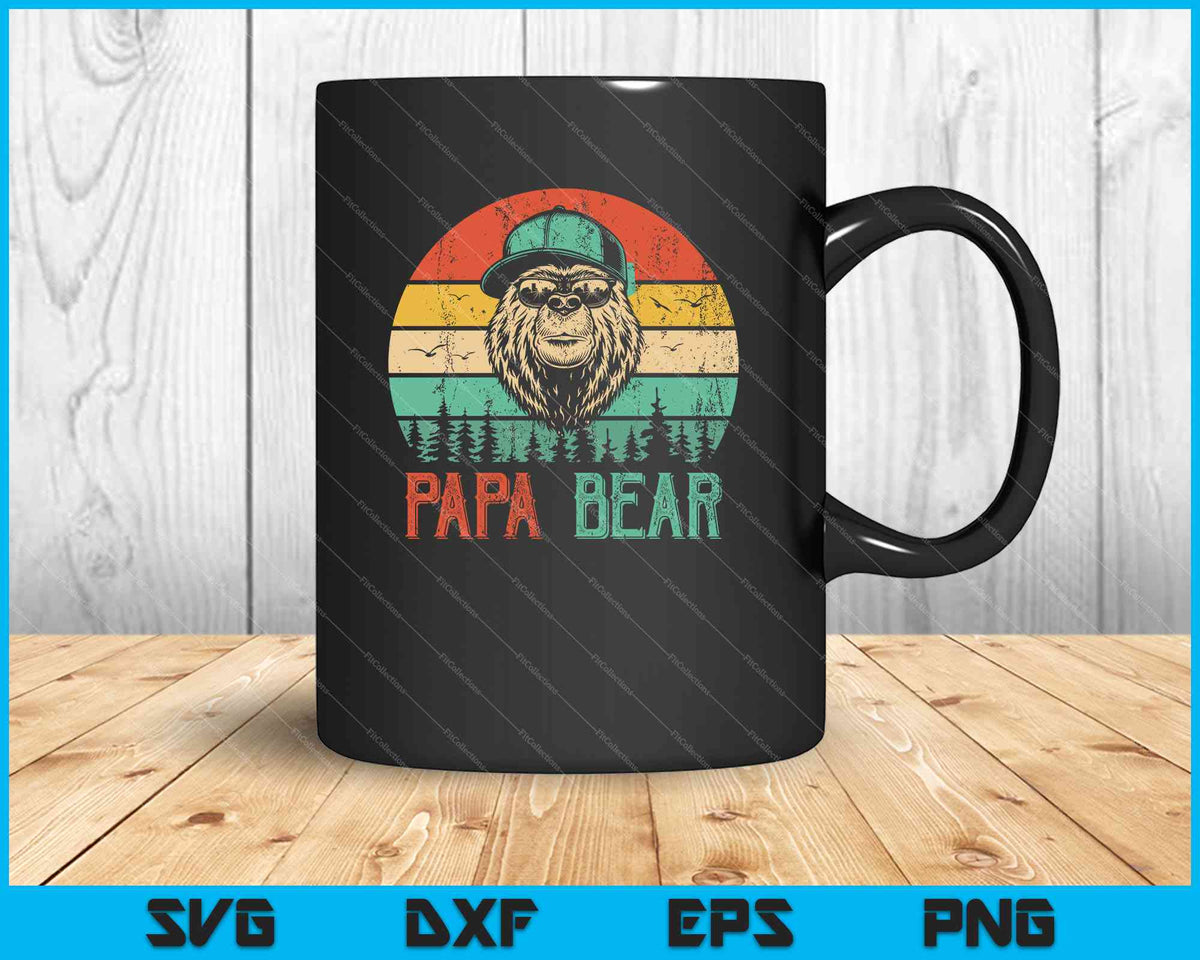 Download Papa Bear Vintage Father's Day SVG PNG Files - creativeusart
