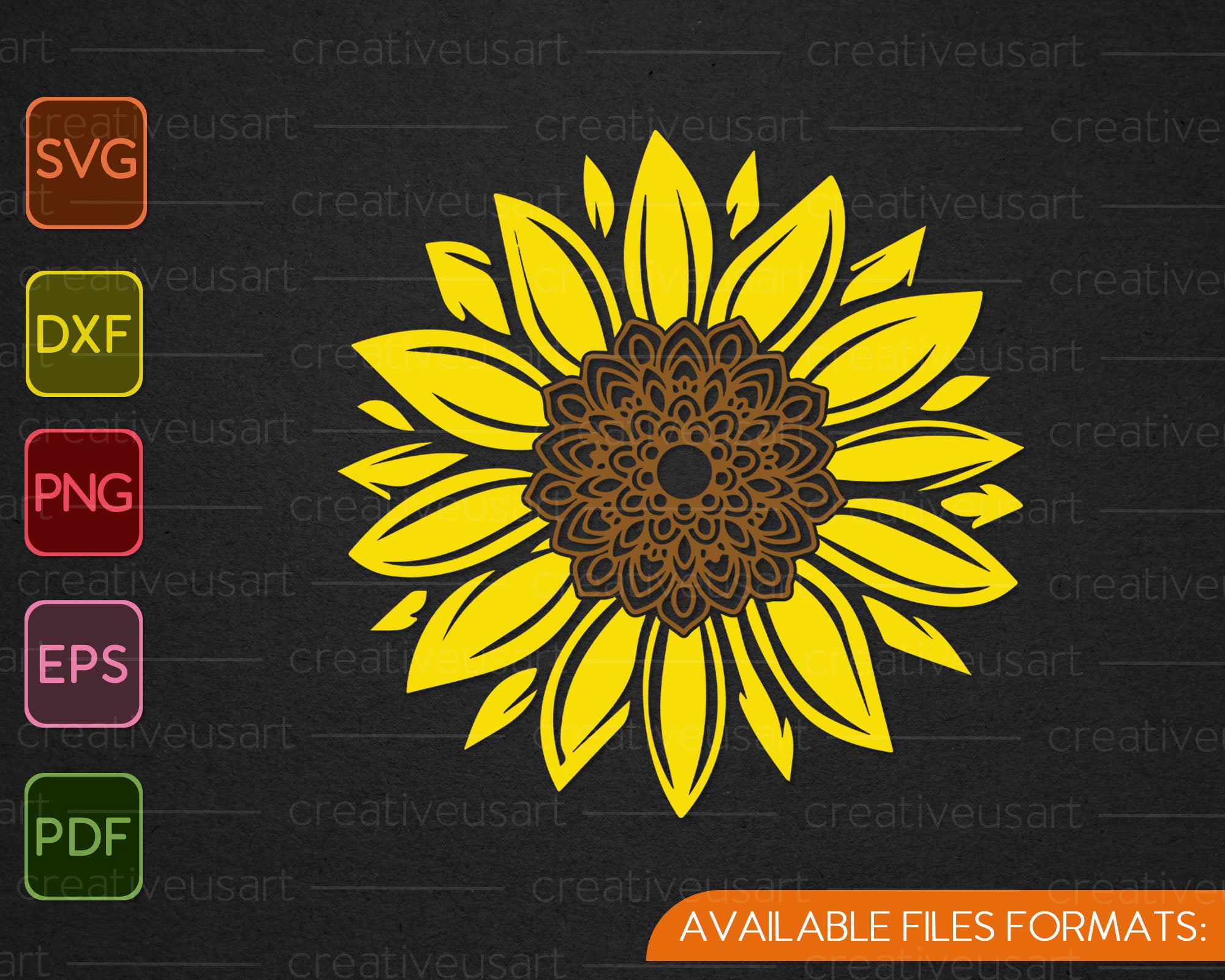 Download Sunflower Mandala Svg Png Cutting Printable Files Creativeusart