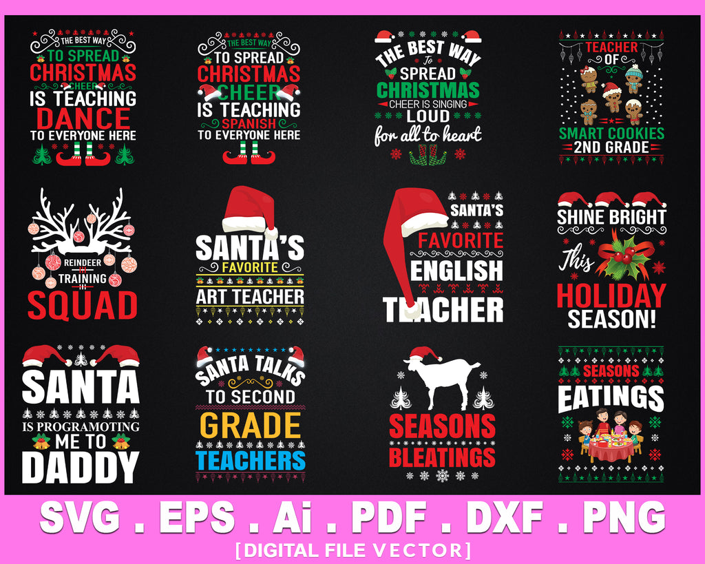 Download 130 Christmas T Shirt Design Svg Png Cutting Mega Bundle Creativeusart Yellowimages Mockups