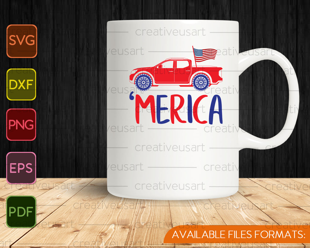 Download Merica US Flag with Jeep SVG PNG Printable Files ...