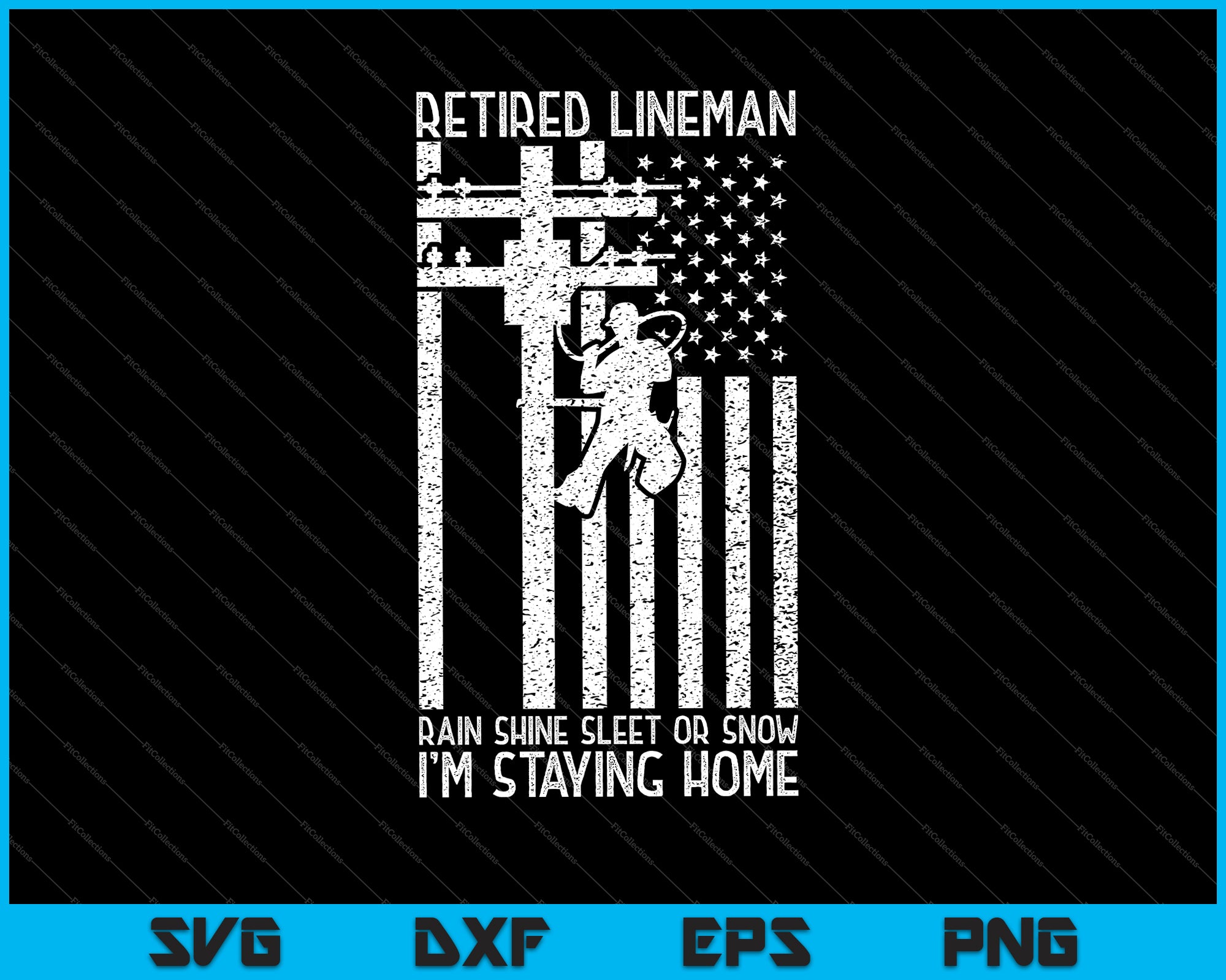 Download Retired Lineman Rain Shine Sleet Or Snow USA American Flag ...