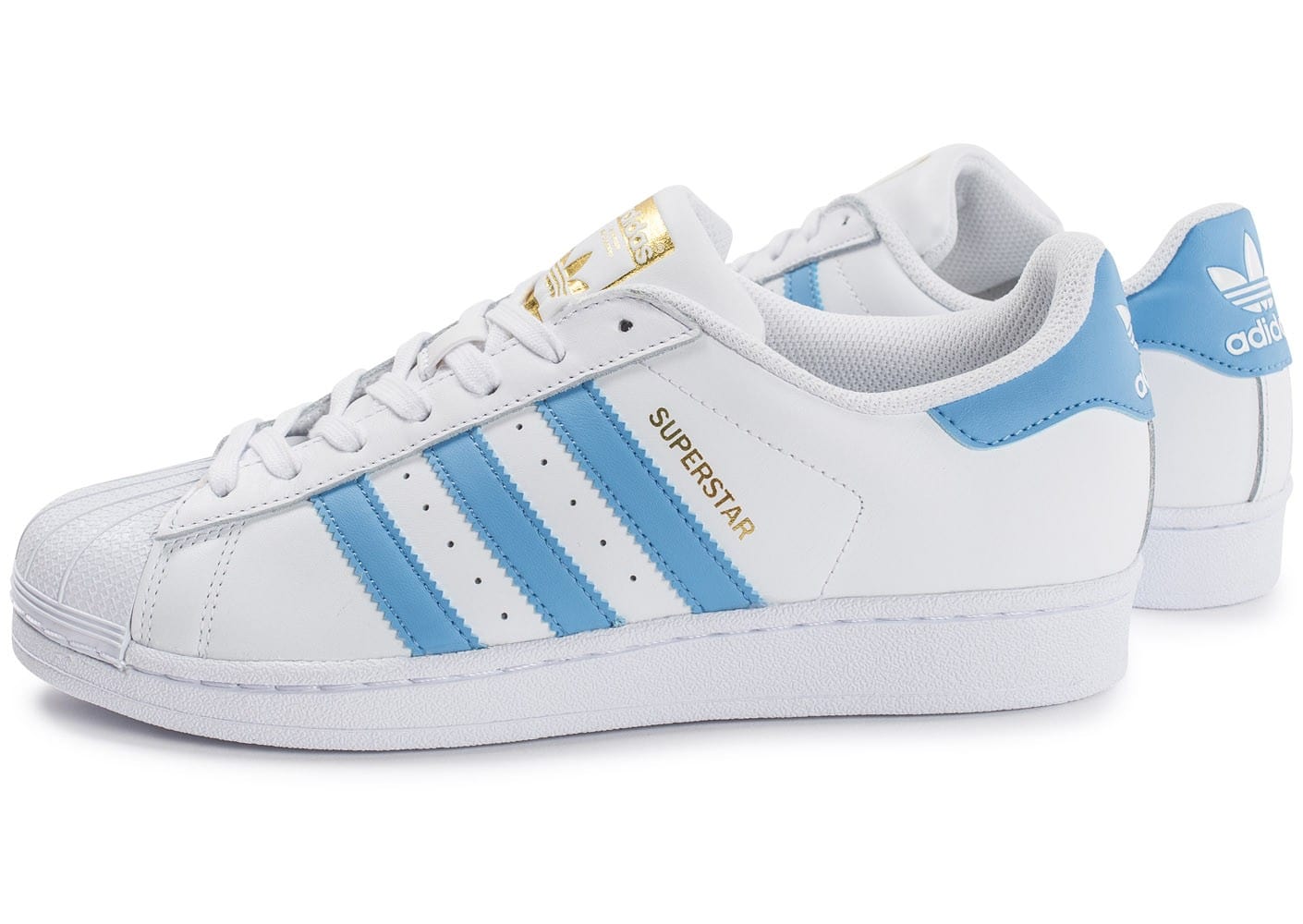 superstar blanche et bleu ciel