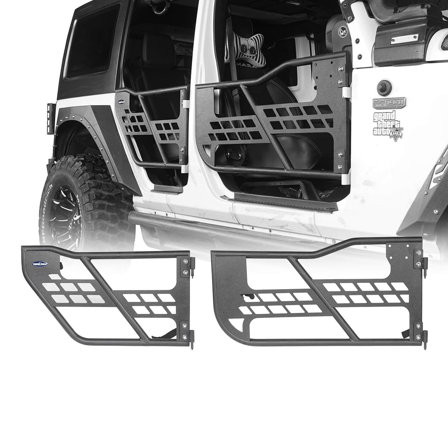 4 Door Tubular Doors Half Doors for 2007-2018 Jeep Wrangler JK – Bunker 4x4