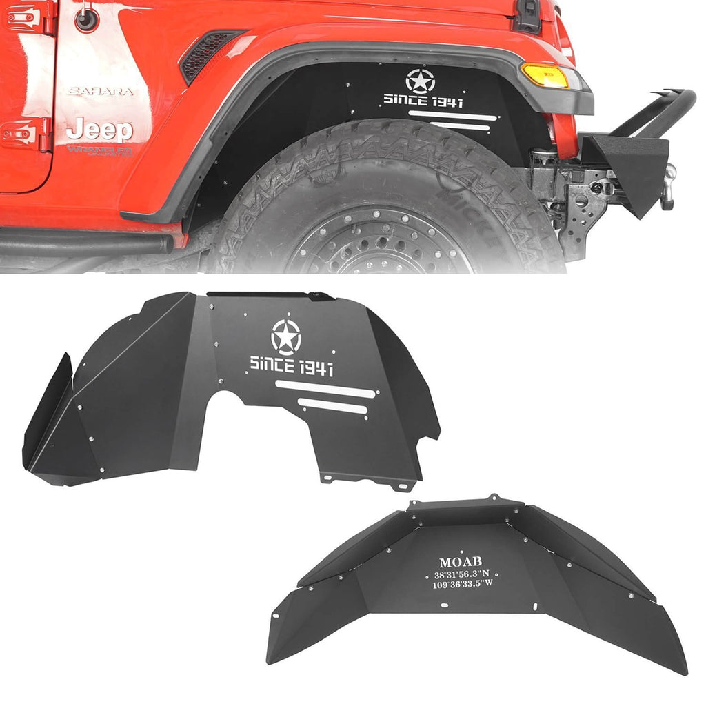 Front And Rear Inner Fender Liners For 2018 2021 Jeep Wrangler Jl
