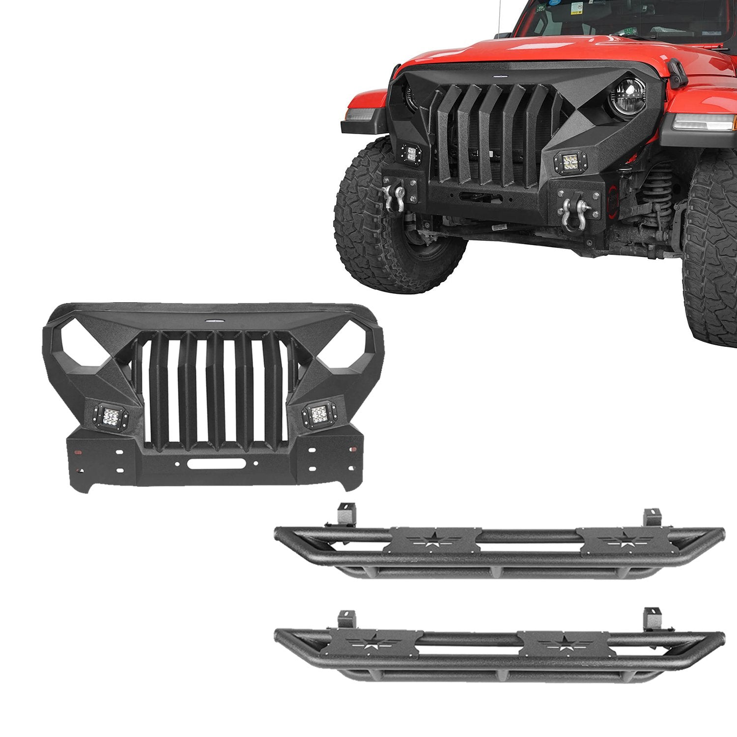 Jeep JL Mad Max Front Bumper & Running Boards for 2018-2023 Jeep Wrangler  JL – Bunker 4x4