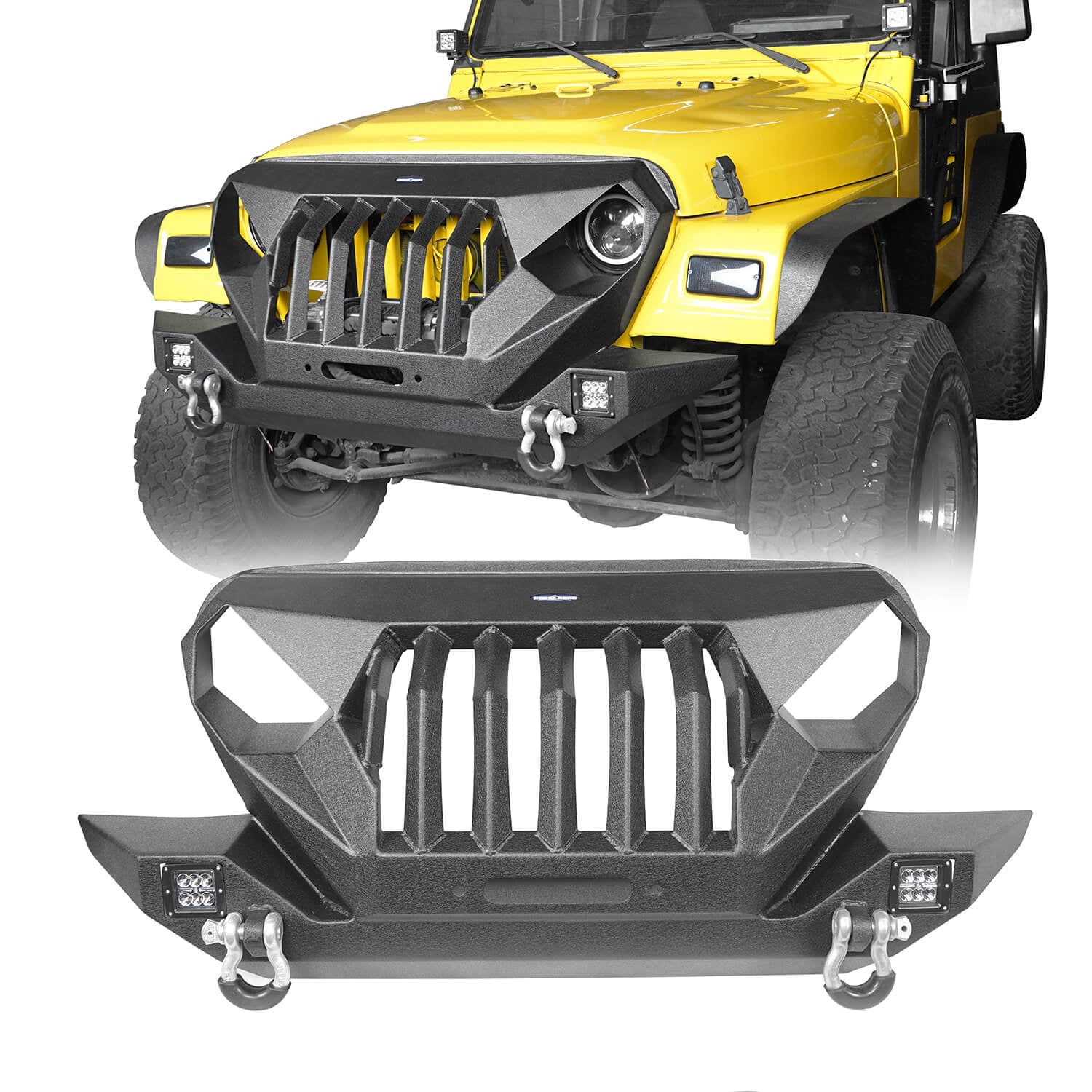 Jeep TJ Front Bumper w/Grille Guard & Winch plate for 1997-2006 Jeep  Wrangler TJ – Bunker 4x4