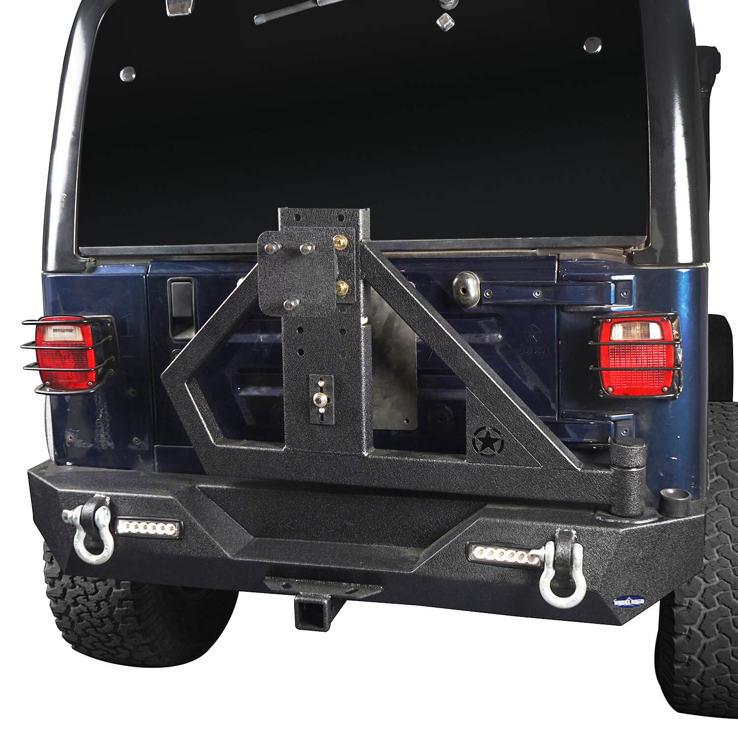 Jeep TJ Rear Bumper With Tire Carrier & Receiver Hitch for 1997-2006 Jeep  Wrangler TJ – Bunker 4x4