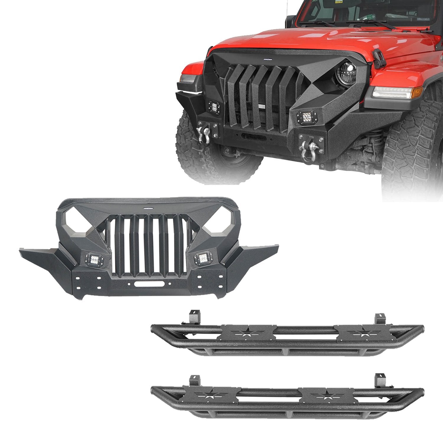 Jeep JL Mad Max Front Bumper & Running Boards for 2018-2023 Jeep Wrangler  JL – Bunker 4x4