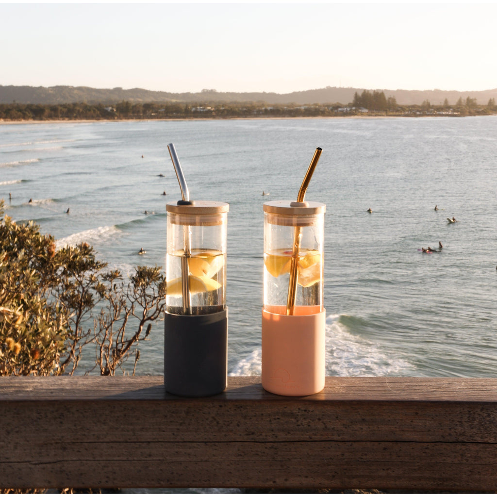 Coco Tossed Bamboo Tumbler with Straw