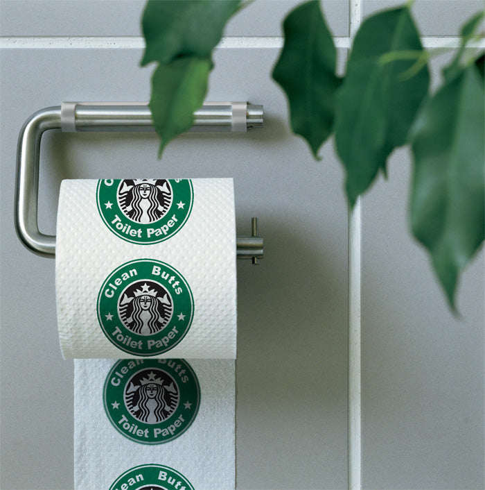 Starbucks logo on toilet roll