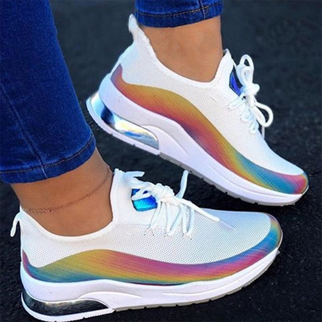 Women Colorful Cool Sneaker Ladies Lace 