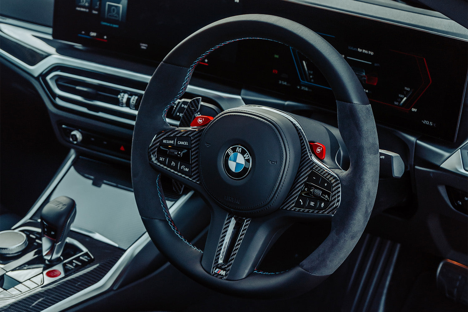 BMW G87 M2 SHFT Aftermarket Steering Wheel In Alcantara & Leather
