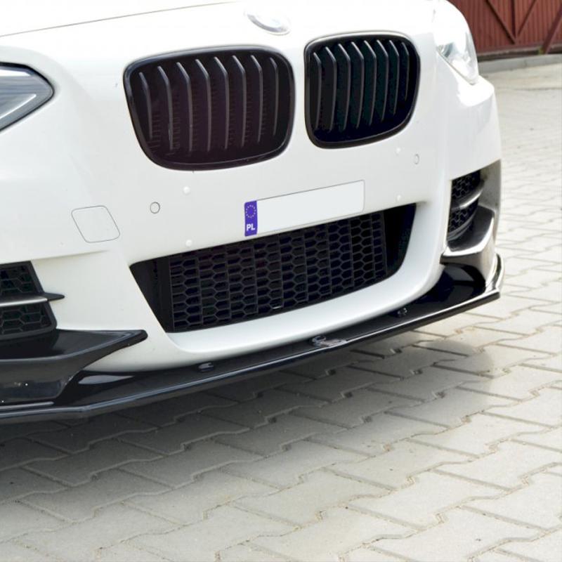 Maxton Front Splitter V.2 BMW 1 F20/F21 M-Power Facelift In Gloss Blac