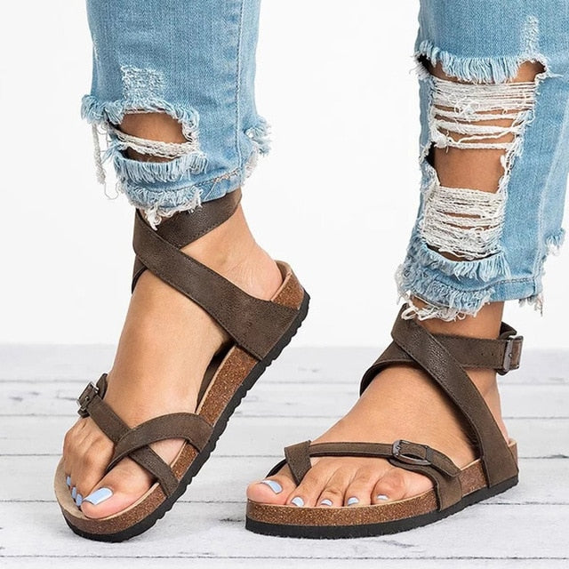 female leather sandals