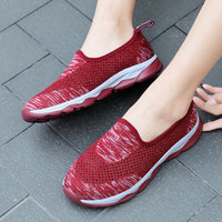Women Mesh Comfy Breathable Soft Sole Non Slip Casual Slip On Sneakers