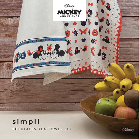 Disney Mickey Mouse Red Kitchen Dish Towels Tea Cotton Terry Towels