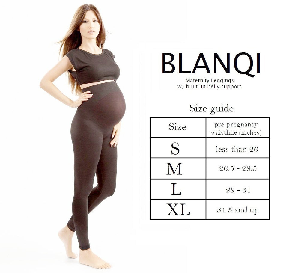 Blanqi Maternity Belly Support Crop Leggings in Black Size Large