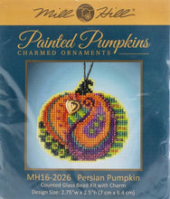 Load image into Gallery viewer, DIY Mill Hill Persian Pumpkin Halloween Fall Bead Cross Stitch Ornament Kit