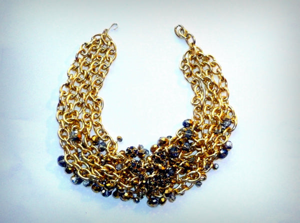 Capela Swarovski Crystal Gold Collar Necklace – MIA ELLIOTT
