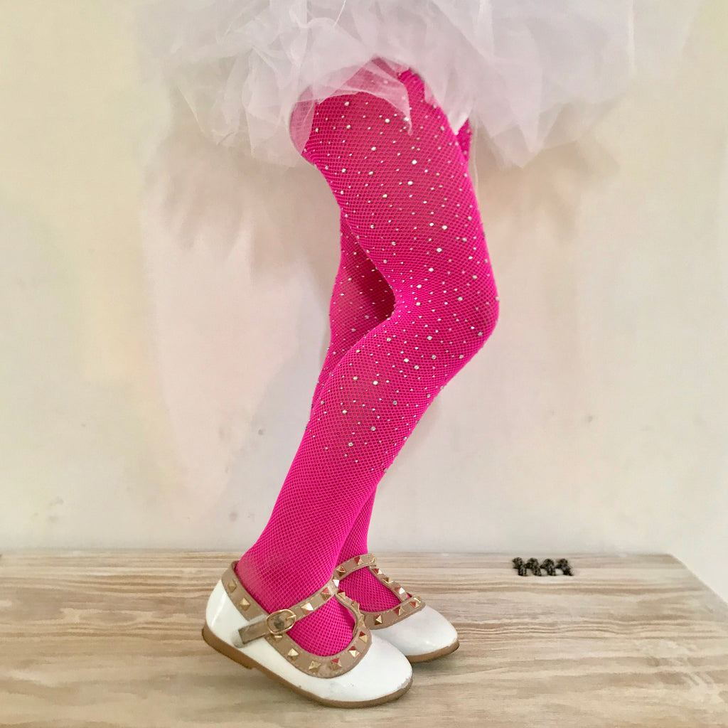 Kid's WHITE Rhinestone Tights – JaydenandOlivia