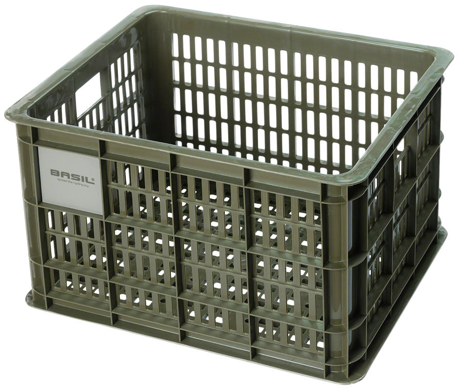 Basil Bicycle Crate M, 29.5L, Recycled Synthetic, Moss Green