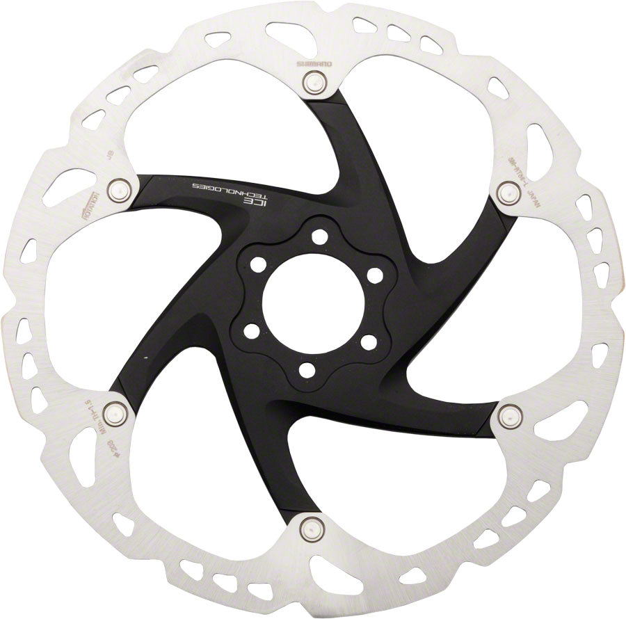 Shimano Deore XT SM-RT86-L Disc Brake Rotor - 203mm, 6-Bolt, Silver/Black