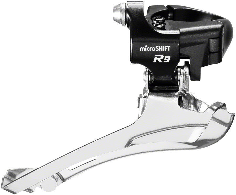 microSHIFT R9-B Double Front Derailleur - 9-Speed, Double, 46-52t Max, Band Clamp, Shimano Road Compatible