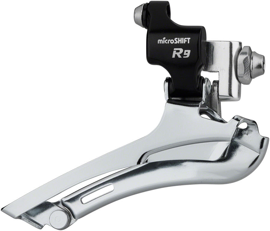 microSHIFT R9-F Double Front Derailleur - 9-Speed, Double, 46-52t Max, Braze-On, Shimano Road Compatible