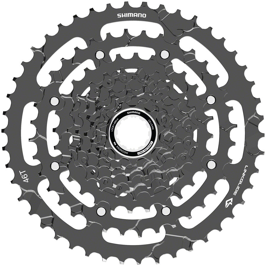 Shimano CUES CS-LG400-9 Cassette - 9-Speed, 11-46t, LINKGLIDE, Black