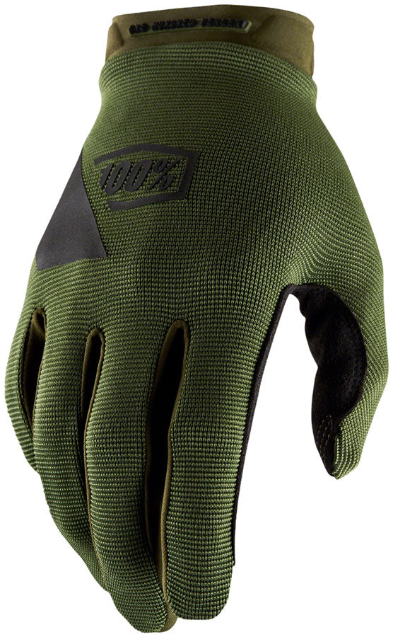 100% Ridecamp Gloves - Army Green/Black, Full Finger