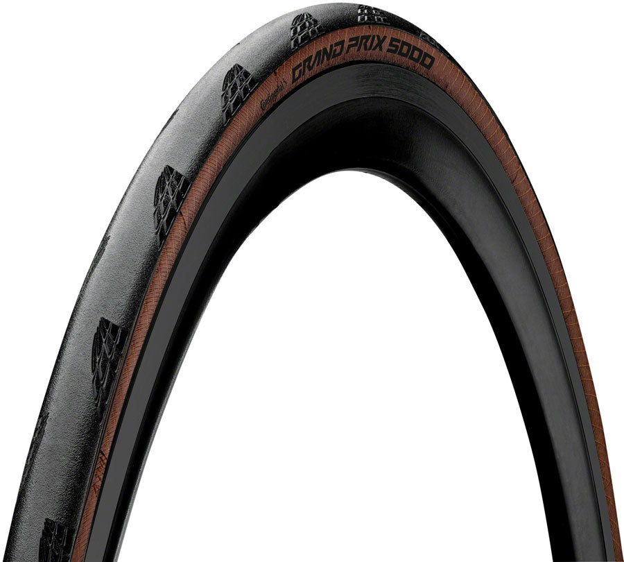 Continental Grand Prix 5000 Tire - 700 x 25, Clincher, Folding, Black/Transparent, BlackChili, Vectran Breaker, LazerGrip, ACT