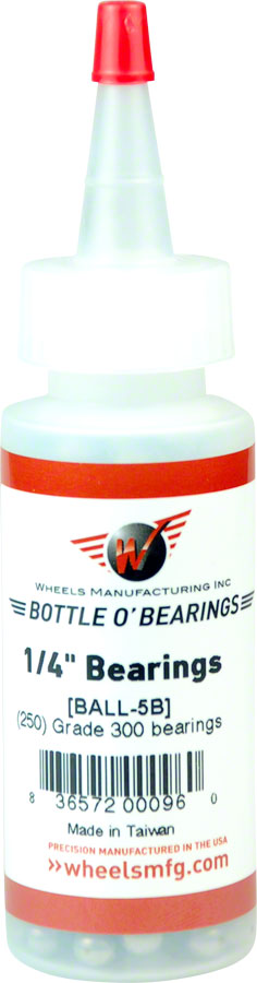 Wheels Manufacturing Grade 300 1/4" Loose Ball Bearing: Bottle of 250