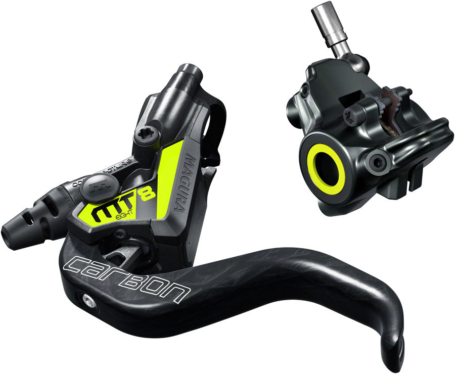 Magura MT8 SL Disc Brake and Lever - Front or Rear, Hydraulic, Gray/Yellow