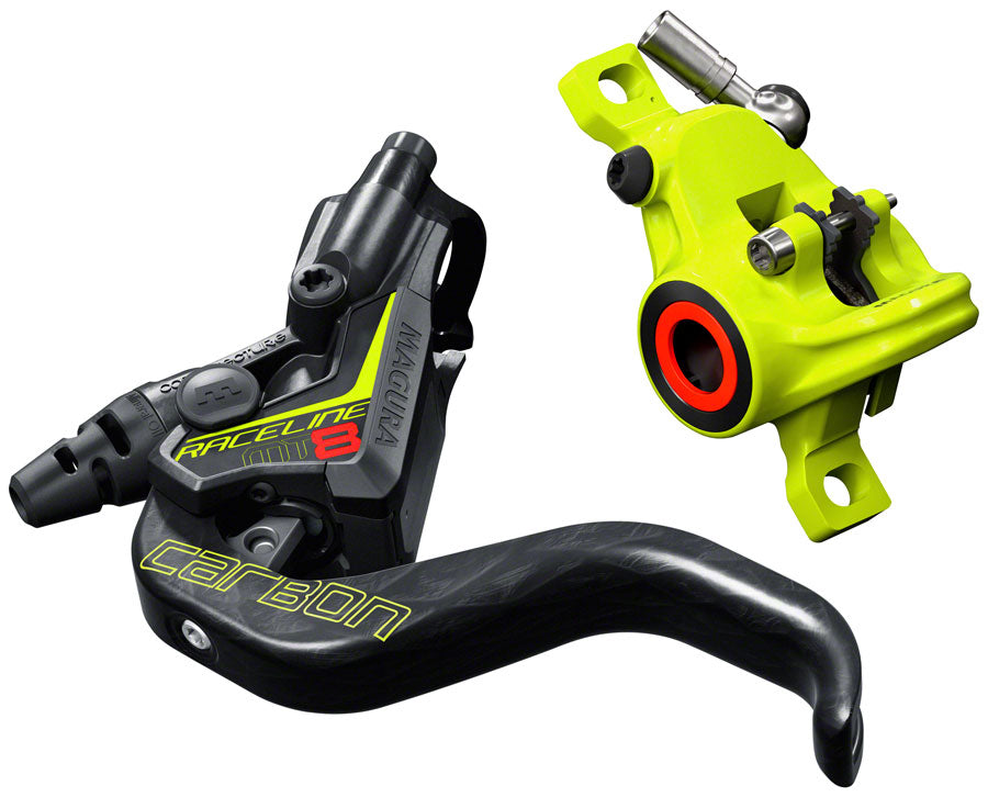 Magura MT8 Raceline Disc Brake and Lever - Front or Rear, Hydraulic, Post Mount, Black/Neon Yellow