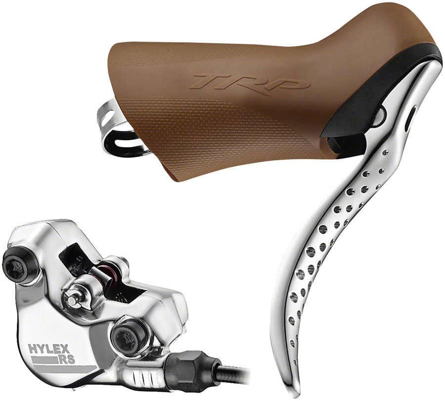 TRP Hylex RS Disc Brake and Lever - Hydraulic, Flat Mount, Gum/Silver