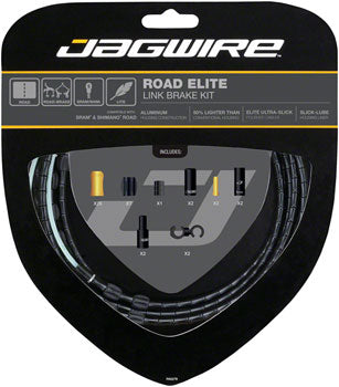 Jagwire Road Elite Link Brake Cable Kit SRAM/Shimano with Ultra-Slick Uncoated Cables