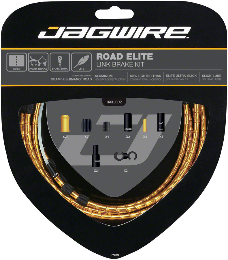 Jagwire Road Elite Link Brake Cable Kit SRAM/Shimano with Ultra-Slick Uncoated Cables