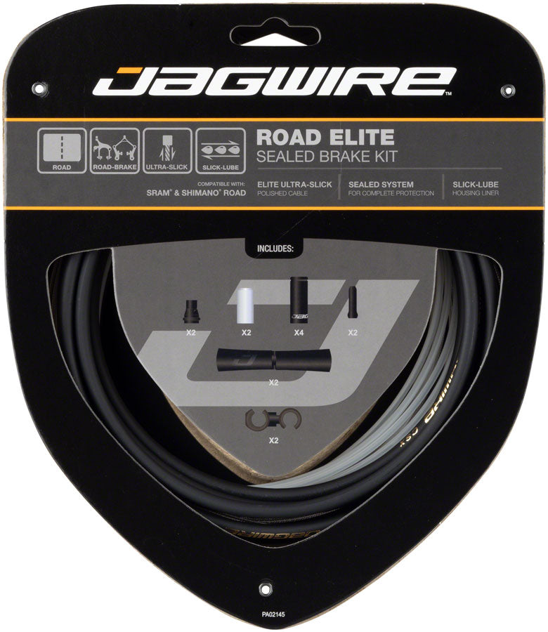 Jagwire Road Elite Sealed Brake Cable Kit SRAM/Shimano with Ultra-Slick Uncoated Cables