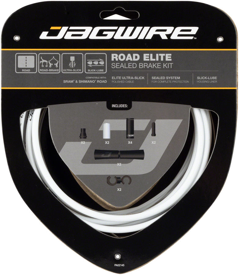 Jagwire Road Elite Sealed Brake Cable Kit SRAM/Shimano with Ultra-Slick Uncoated Cables