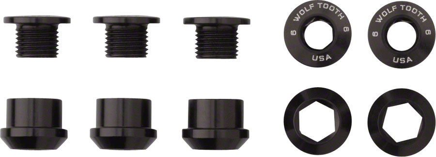 Wolf Tooth Set of 5 Chainring Bolts for 1x use, Dual Hex Fittings