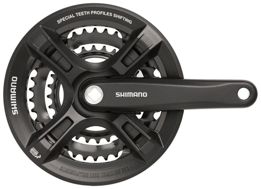 Shimano Altus FC-M311 Crankset - 7/8-Speed, Riveted, Square Taper JIS Spindle Interface, Black