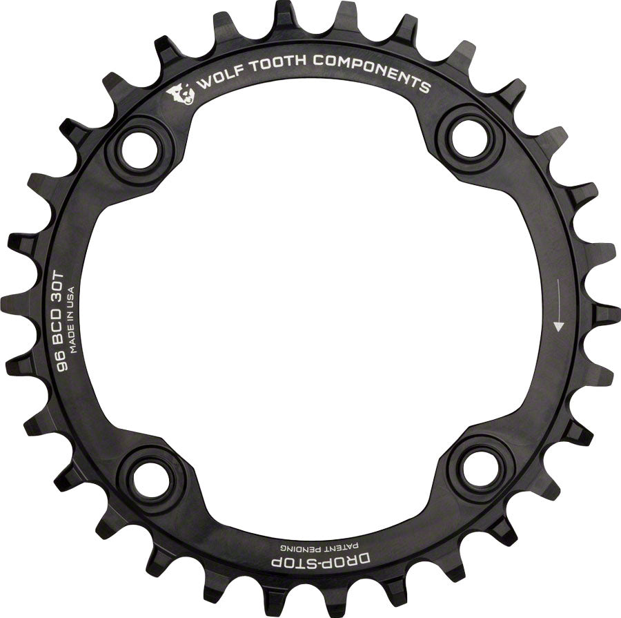 Wolf Tooth 96 Symmetrical BCD Chainring - 96 BCD, 4-Bolt, Drop-Stop, For Shimano Cranks